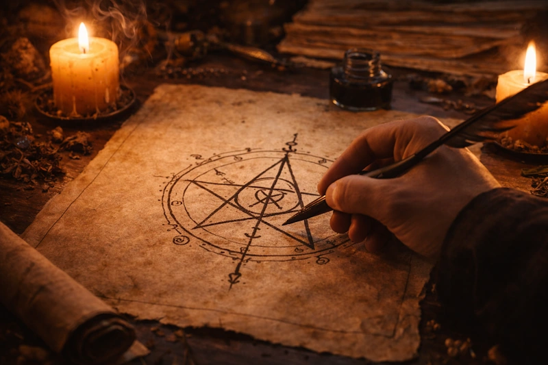 Hand drawn sigil used in black magic rituals