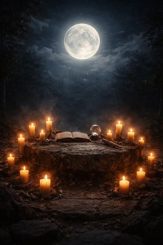 Magical timing using moon phases in black magic rituals